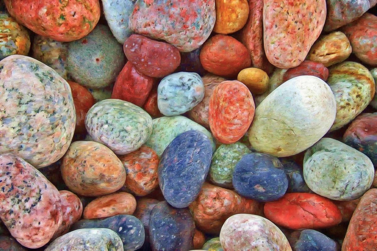 creatividad y piedras de colores